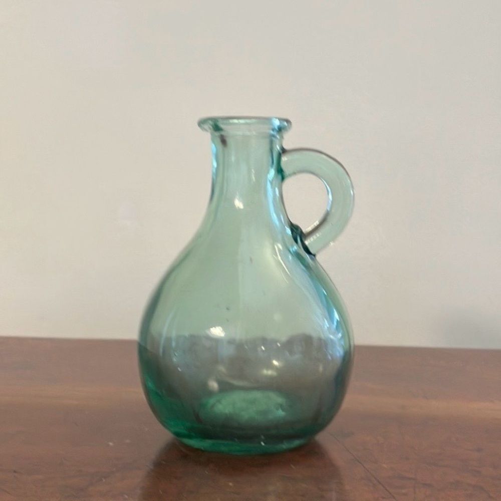 Vintage Green Glass Jug Decanter